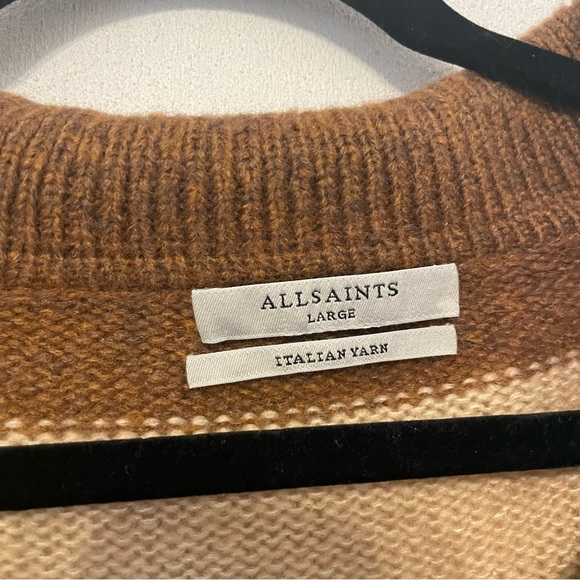 All Saints Lou Stripe Oversize Polo Jumper Sweater - Picture 7 of 9